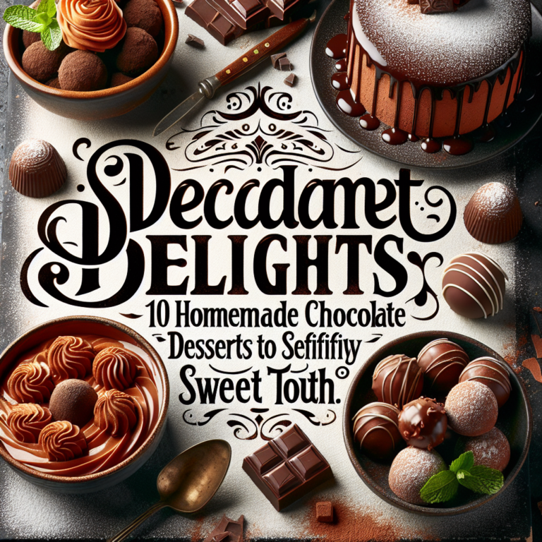 Decadent Delights: 10 Homemade Chocolate Desserts to Satisfy Your Sweet Tooth