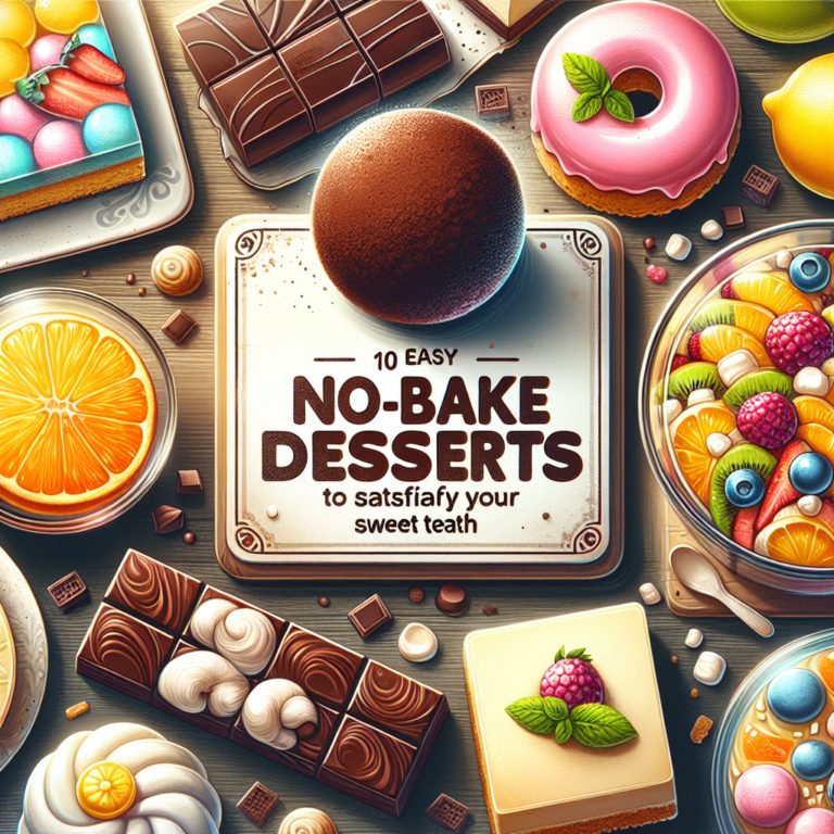 10 Easy No-Bake Desserts to Satisfy Your Sweet Tooth